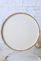 Hermia Juego de platos de servicio de gres cerámico, 27 cm, 6 piezas, Blanco